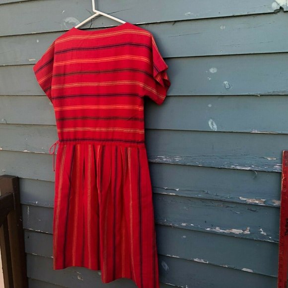 Marimekko Dress Suomi Finland Large Orange Red - Picture 6 of 7